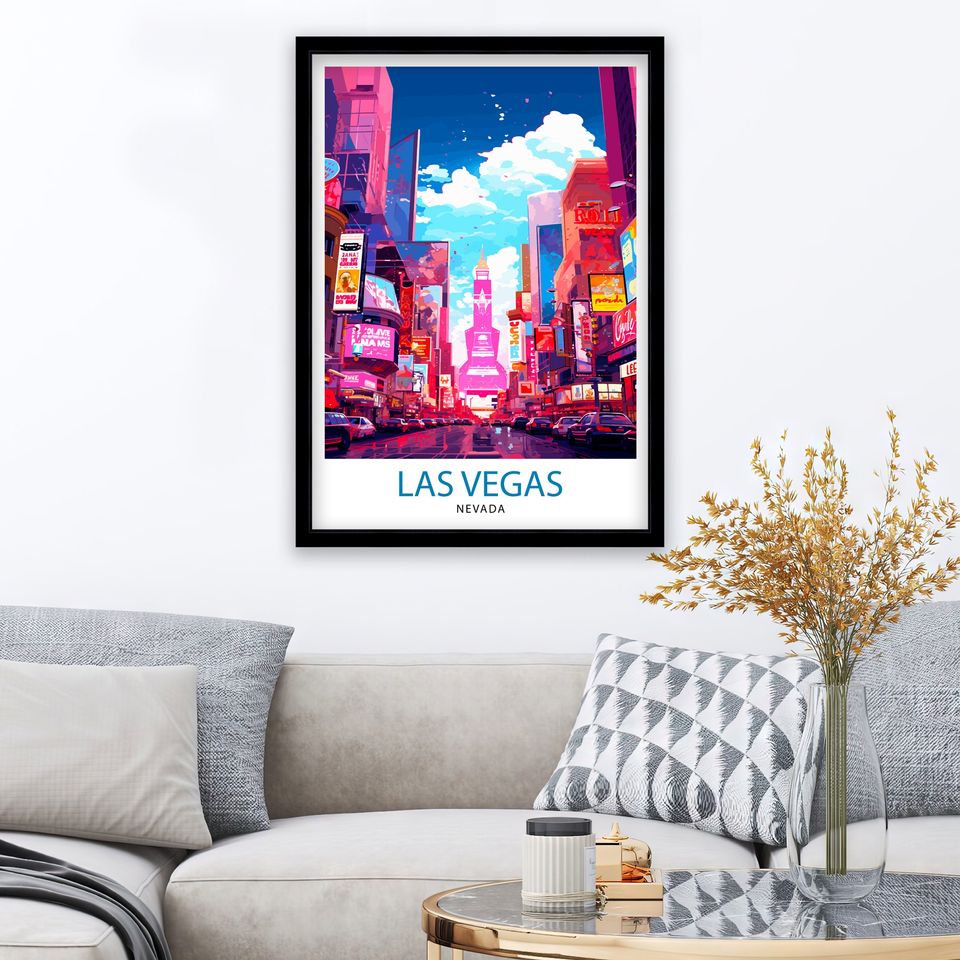 Las Vegas Travel Print| Las Vegas Wall Art Las Vegas Poster Las Vegas Illustration Las Vegas Nevada Travel Poster Las Vegas Souvenir