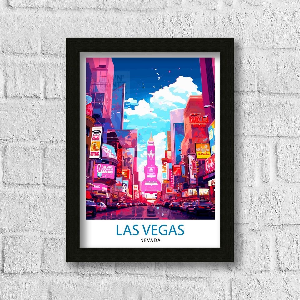 Las Vegas Travel Print| Las Vegas Wall Art Las Vegas Poster Las Vegas Illustration Las Vegas Nevada Travel Poster Las Vegas Souvenir