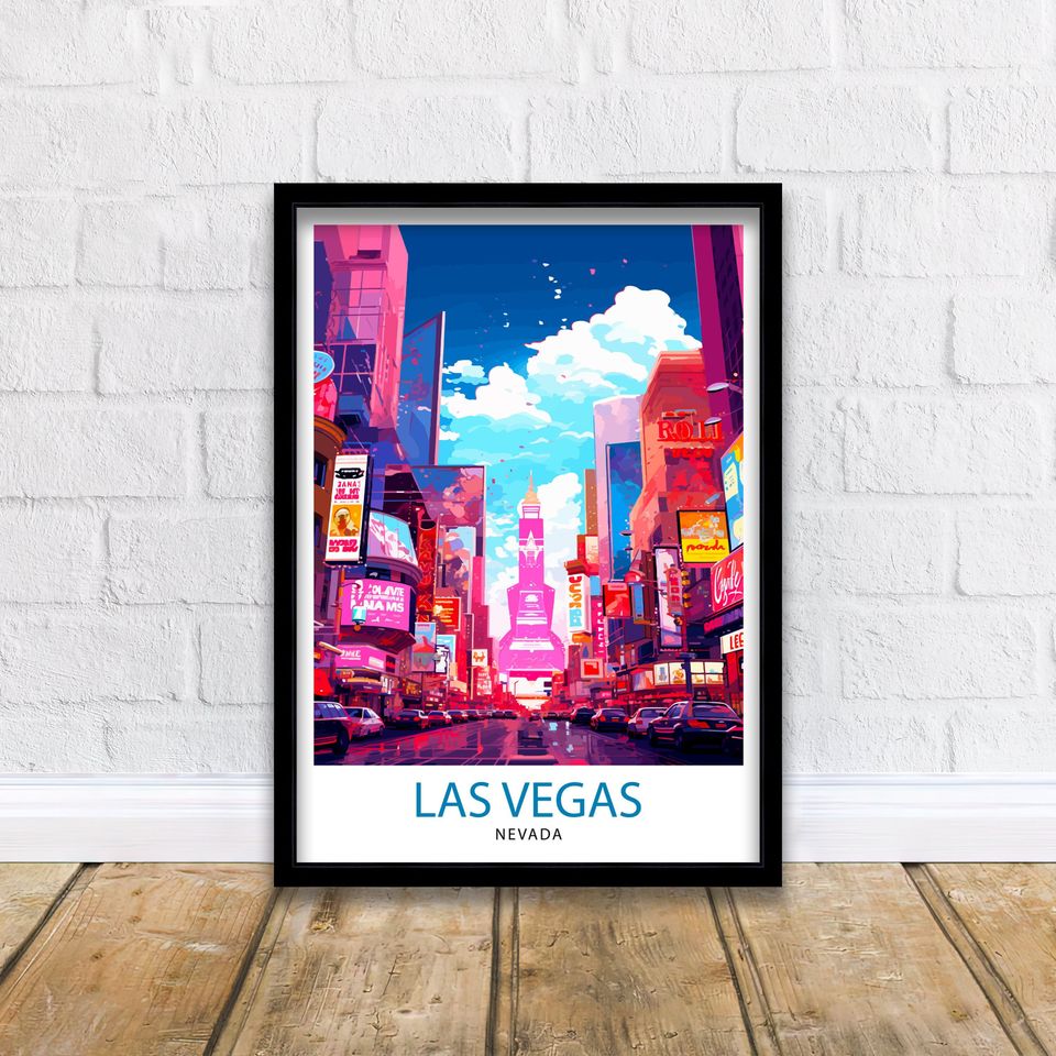 Las Vegas Travel Print| Las Vegas Wall Art Las Vegas Poster Las Vegas Illustration Las Vegas Nevada Travel Poster Las Vegas Souvenir