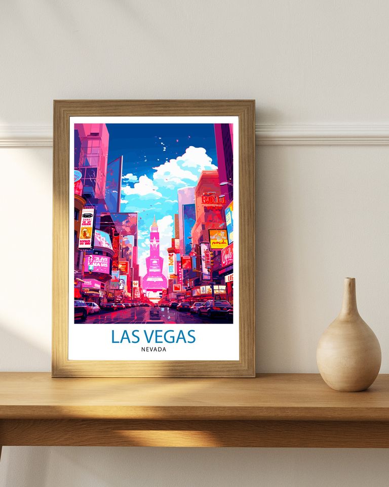 Las Vegas Travel Print| Las Vegas Wall Art Las Vegas Poster Las Vegas Illustration Las Vegas Nevada Travel Poster Las Vegas Souvenir