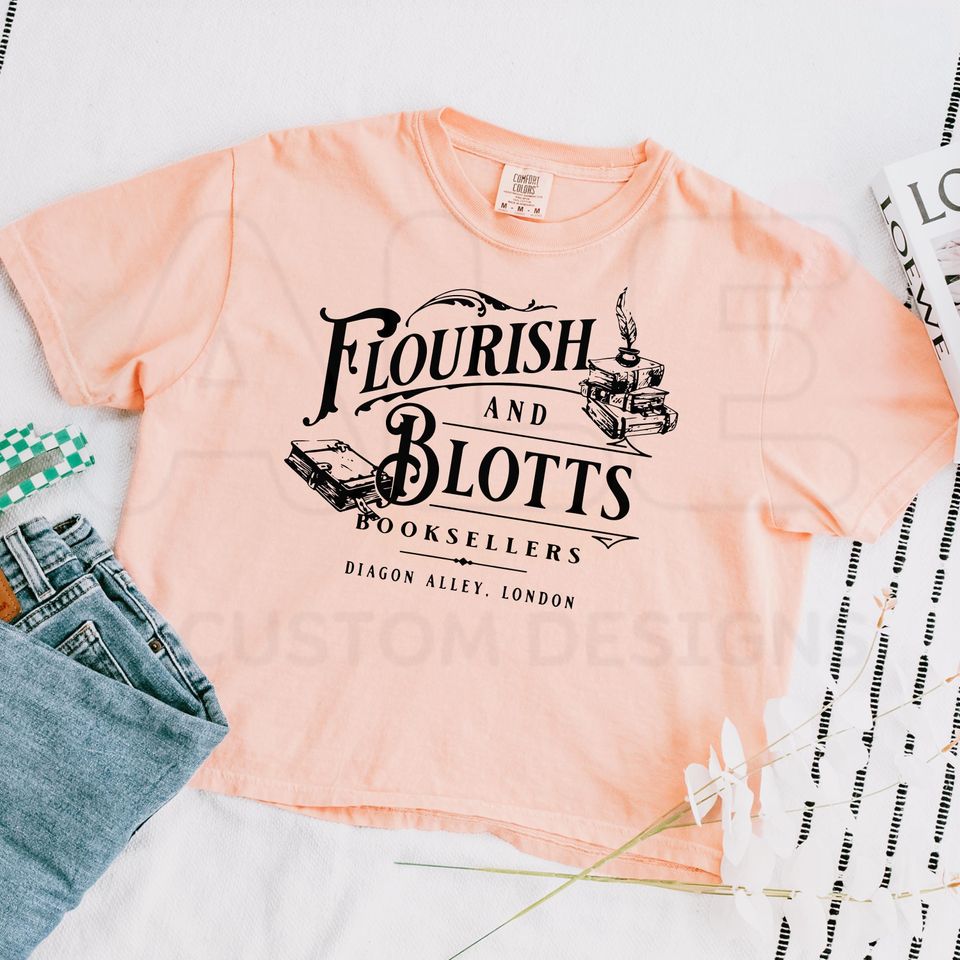 Comfort Colors Women's Boxy Tee Wizard Book Shop, Wizarding School House Shirt, Universal Vacation Shirt
