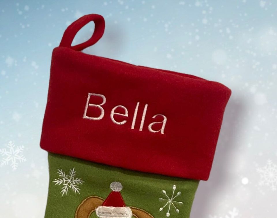 Dog Stocking - Pet Stocking- Xmas Stocking - Embroidered Christmas Stocking