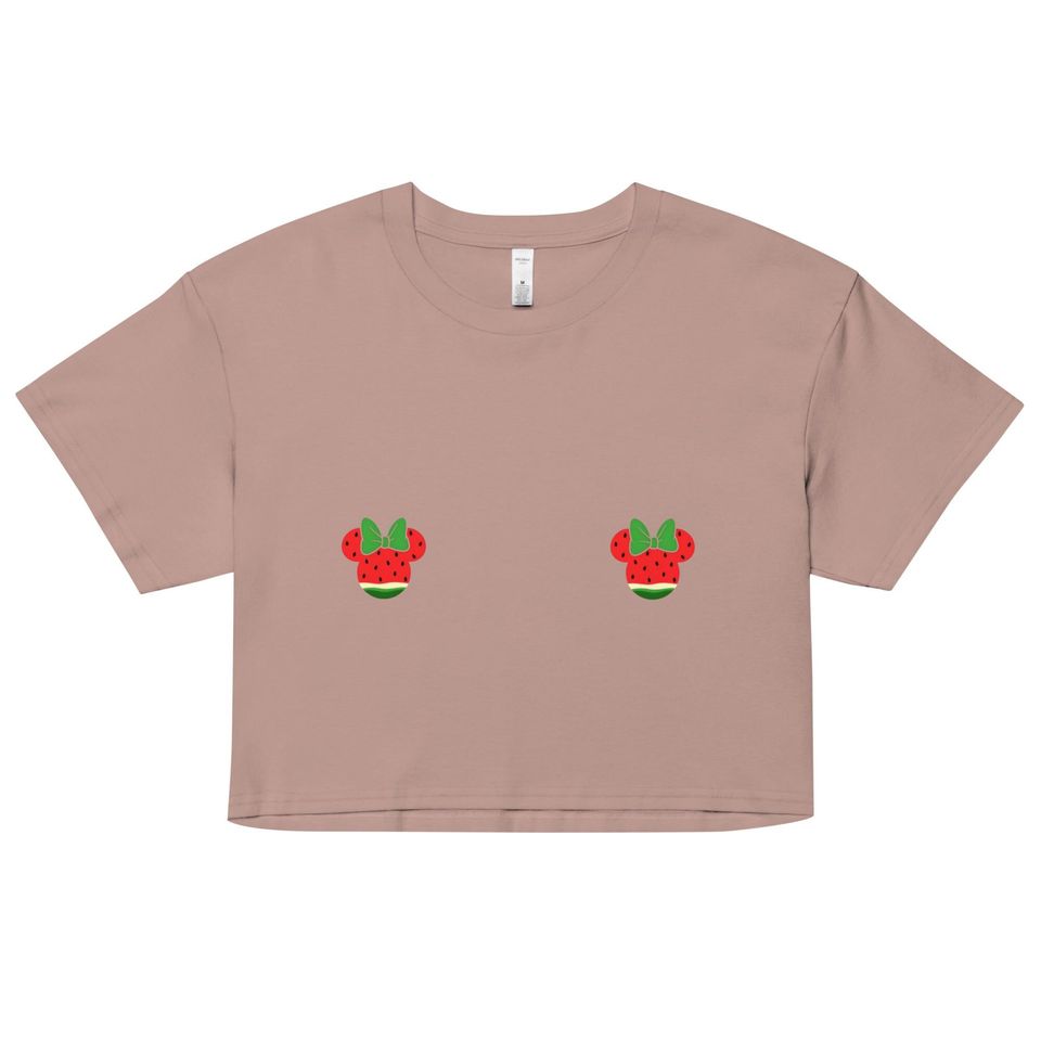 Watermelon Mickey Mouse Nips Disney World Land Magic Kingdom Fruit Summer Crop Top