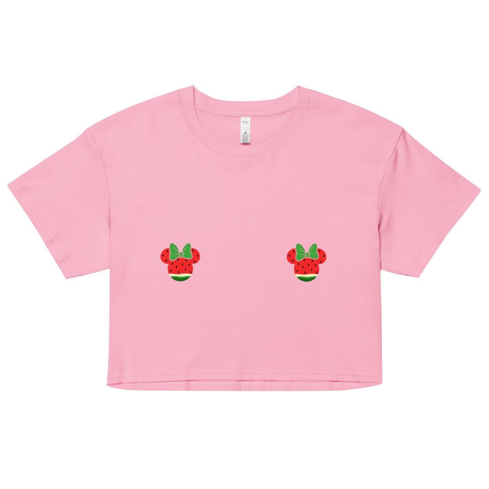 Watermelon Mickey Mouse Nips Disney World Land Magic Kingdom Fruit Summer Crop Top