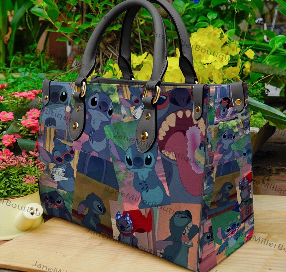 Stitch Disney Leather Bag, Stitch Lover Handbag