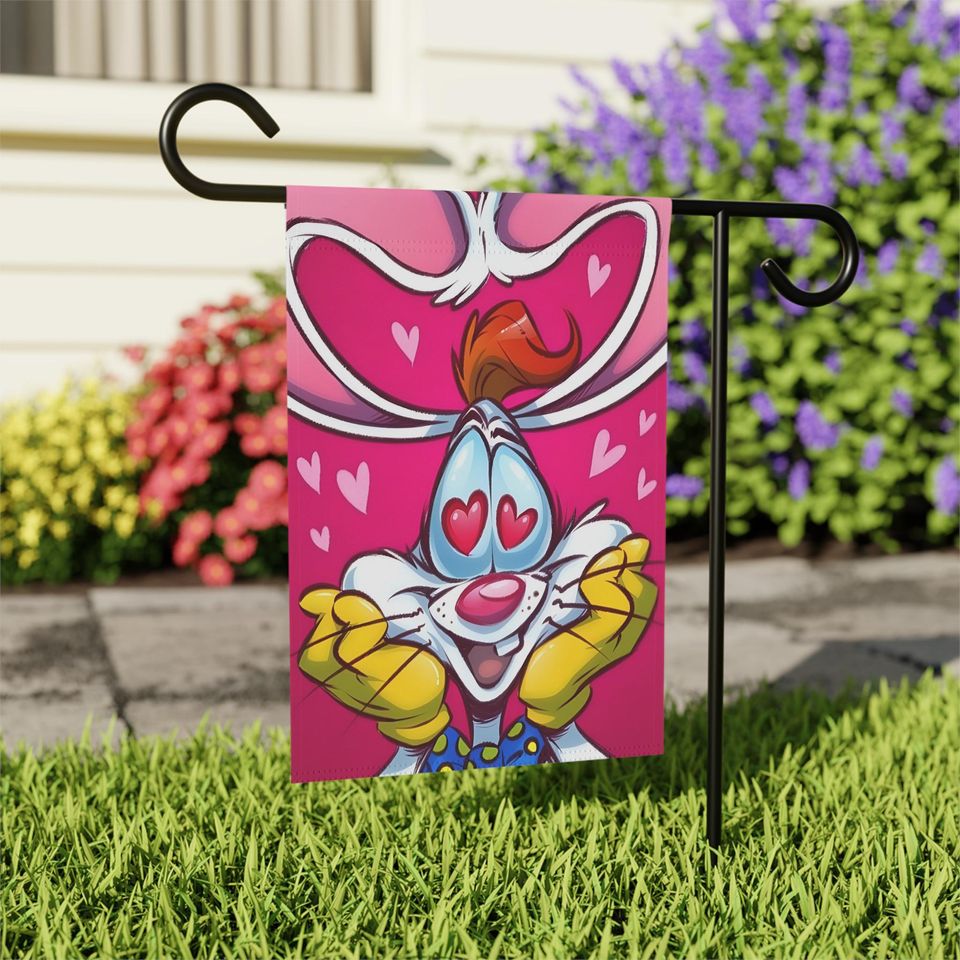 Roger Rabbit in love Garden or Home Flag Banner