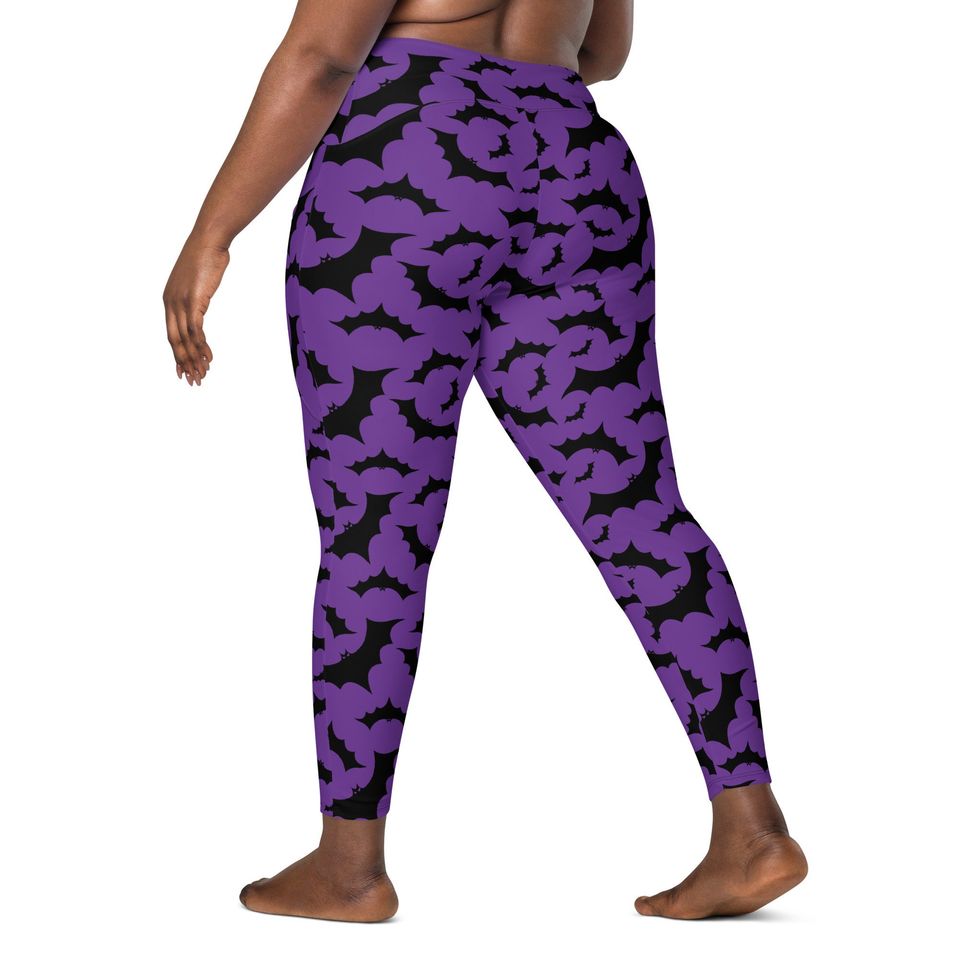 Bat Recycled Leggings with pockets - All-over bats pattern print leggings