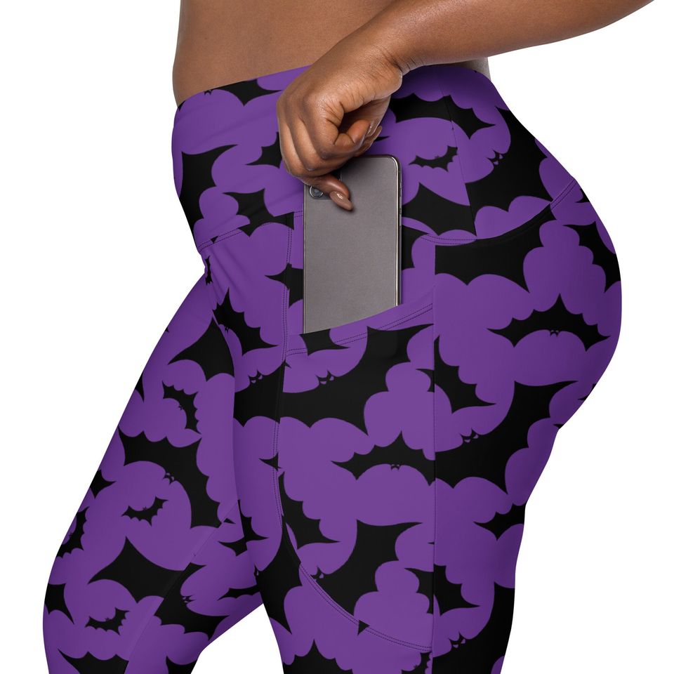 Bat Recycled Leggings with pockets - All-over bats pattern print leggings