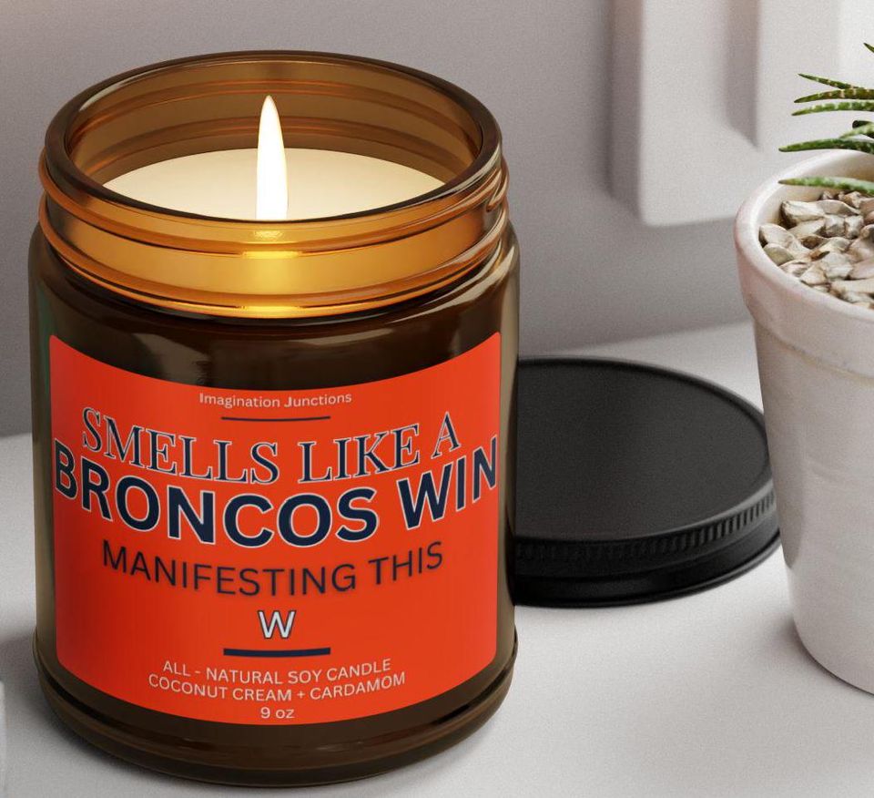 Broncos Scented Candles | football Gift, Game Day Decor