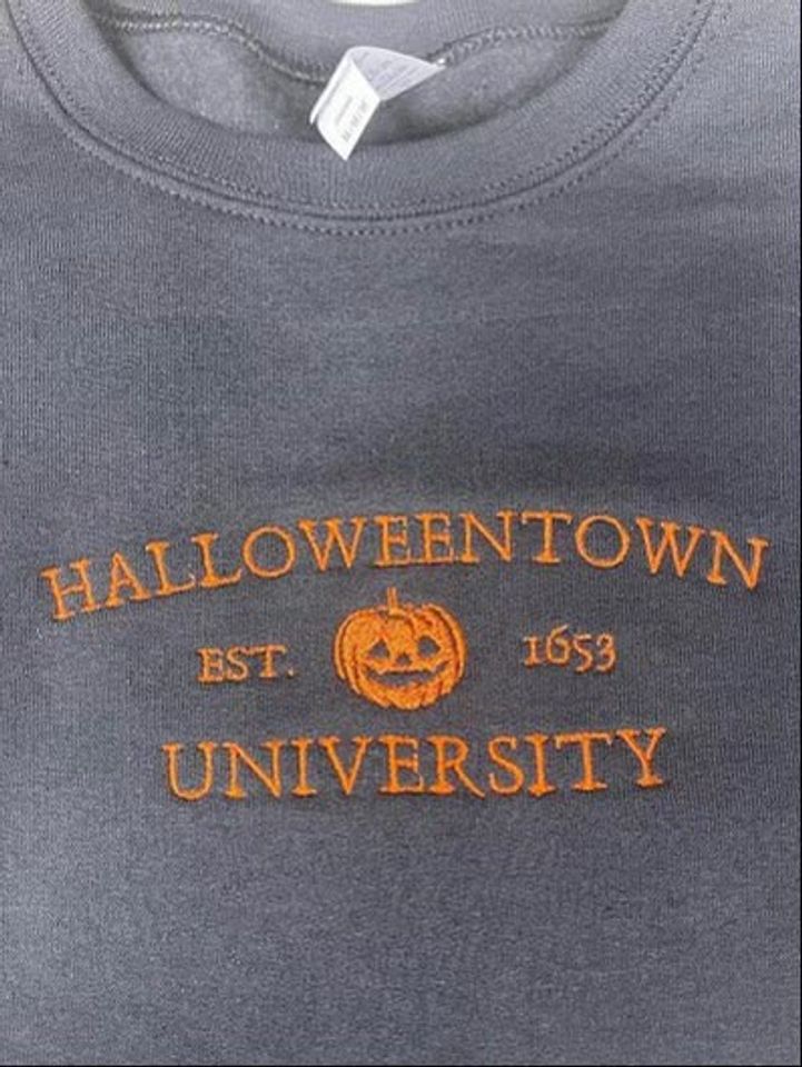 Halloweentown University Embroidered Crew Neck Sweatshirt