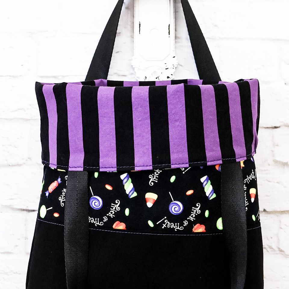 Trick or Treat Bag, Personalised Halloween Tote Bag for Kids and Adults, Fun Glow in the Dark Fabric