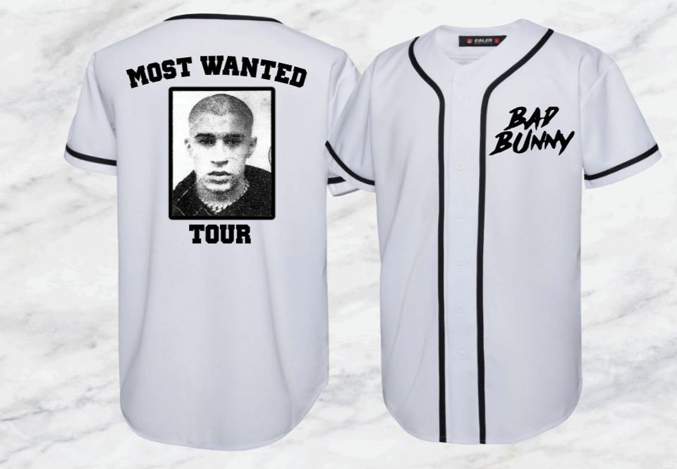 CUSTOM Bad Bunny button up jersey