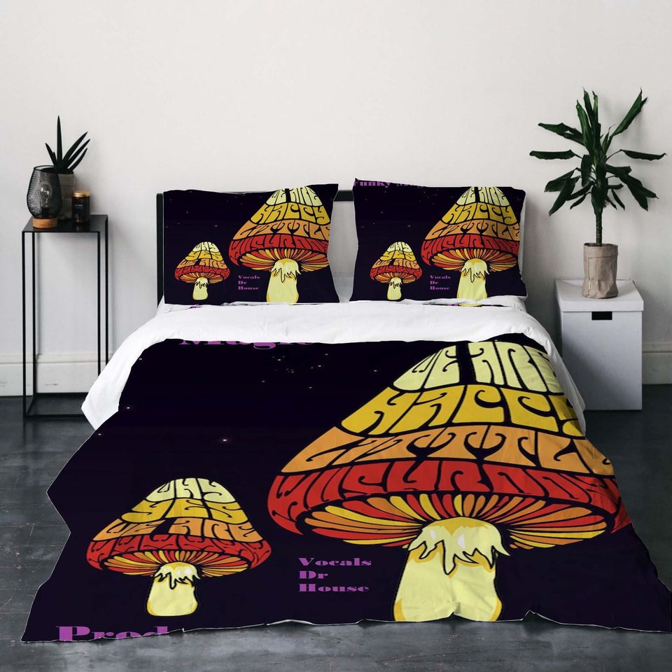 Mushroom Patterns Bedding Set -  Room Decoration