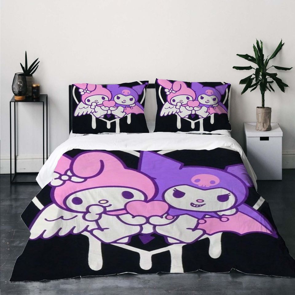 Christmas My Melody Kuromi Bedding Set.