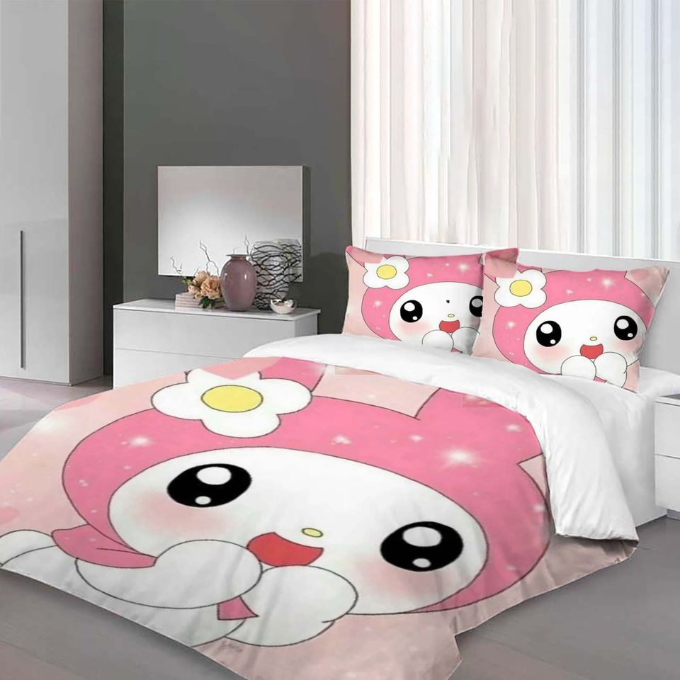 Christmas My Melody Kuromi Bedding Set.