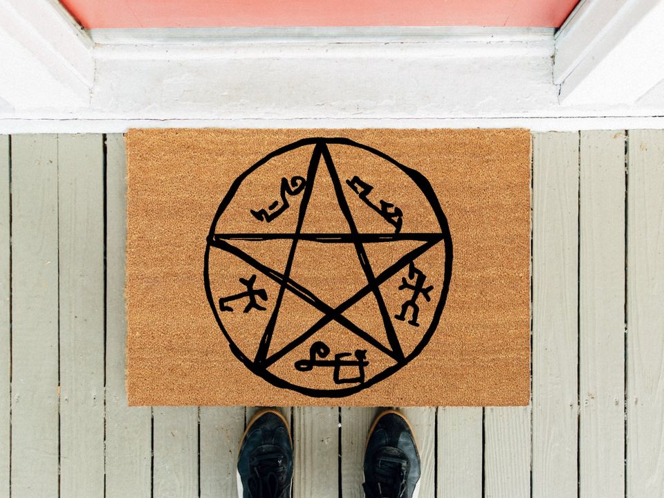 Devil's Trap Doormat | Supernatural | Gothic Doormat | Door Mat | Pentacle Pentagram Witchcraft Satan | Housewarming Gift