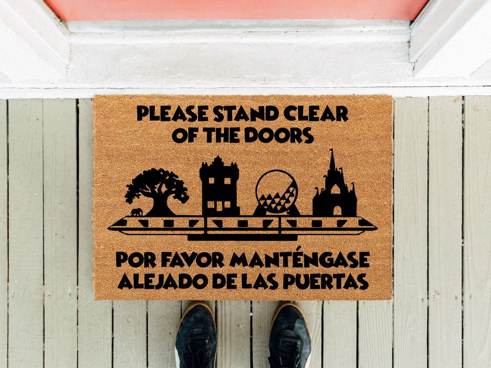 Monorail Welcome Doormat: Funny Front Door Rug