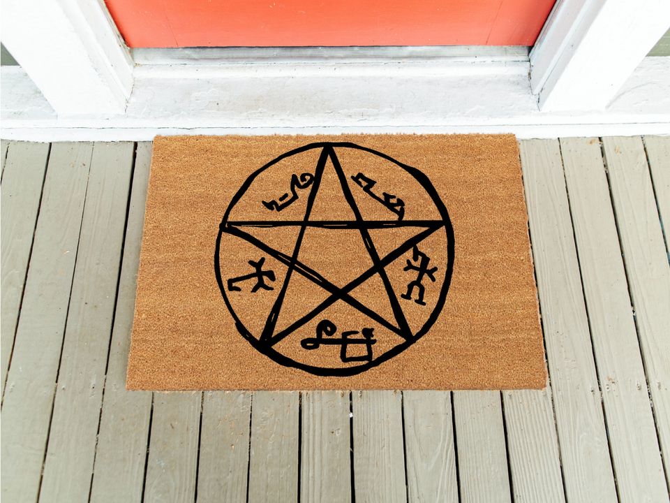 Devil's Trap Doormat | Supernatural | Gothic Doormat | Door Mat | Pentacle Pentagram Witchcraft Satan | Housewarming Gift