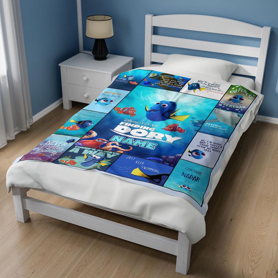 Personalized Finding Dory Fleece Blanket, Disney Finding Dory Blanket