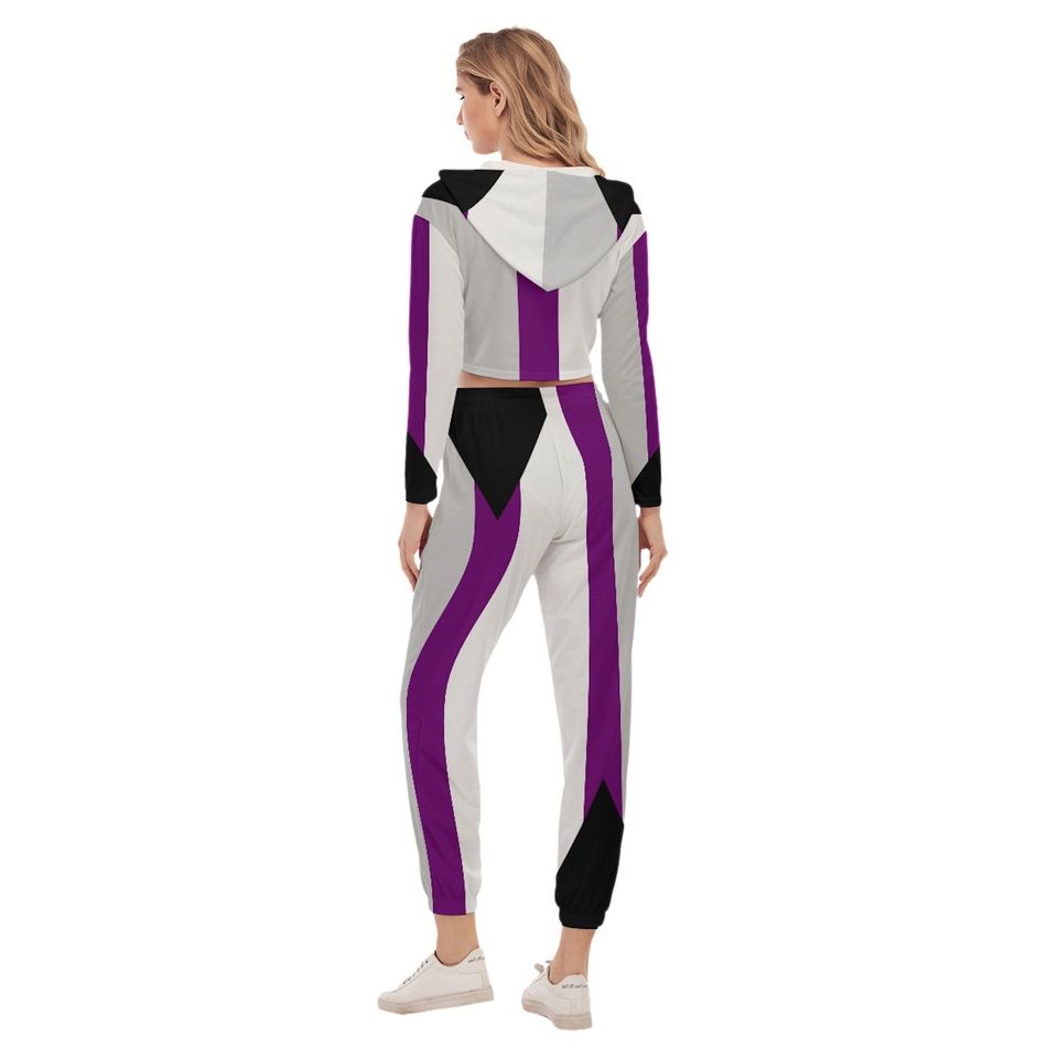 Demisexual Pride Crop Hoodie Sports Set Design with Colors of Demisexual Pride Flag LGBTQ+ Clothing Gift for Demisexuals