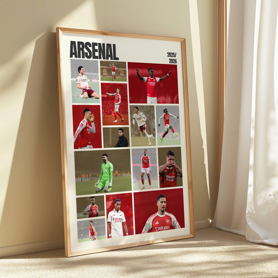 Arsenal Squad Poster 2025-2026