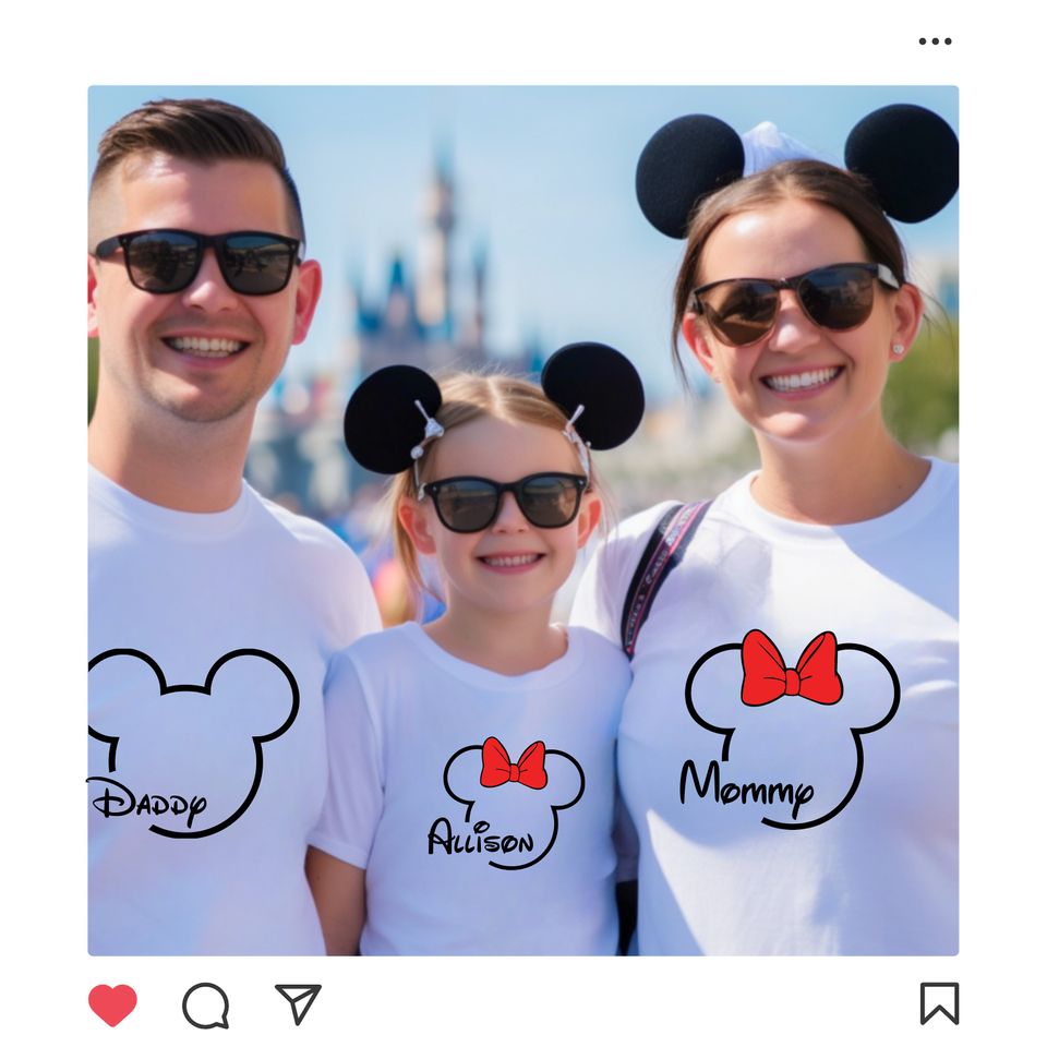 Matching Family Disney T-shirts Black personalized