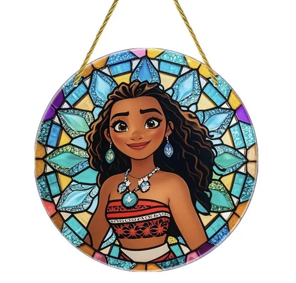 Moana Stained Glass Style Plastic Suncatcher Wall Window Decoration