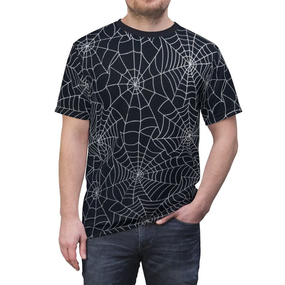 Spiderweb T-Shirt, Halloween Spiderweb Gothic T-Shirt, Emo Punk T-Shirt