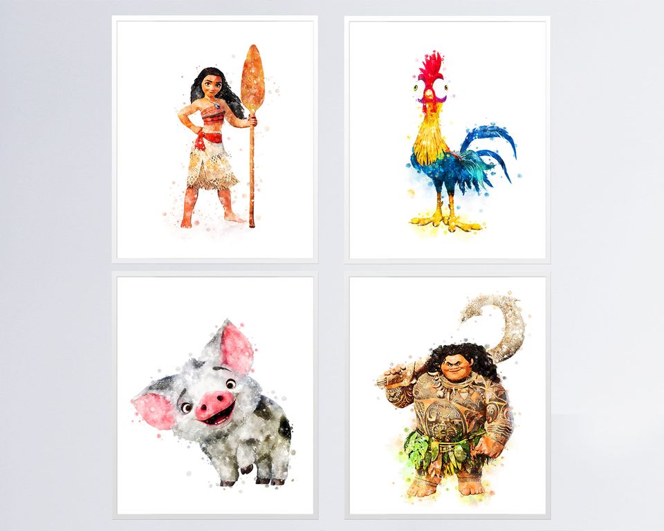 Moana Princess, Disney poster, art decoration