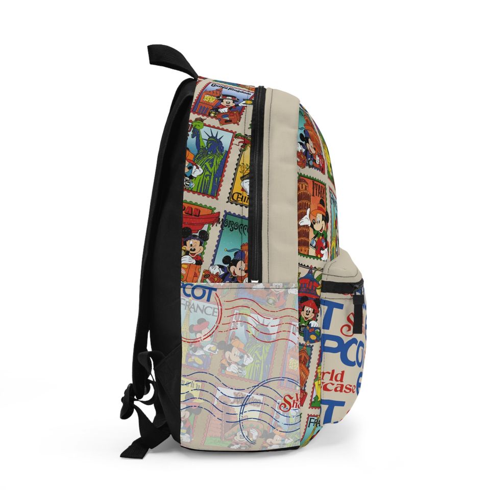 Epcot World Showcase Countries Around the Wold Stamp Backpack, Disney Epcot Backpack