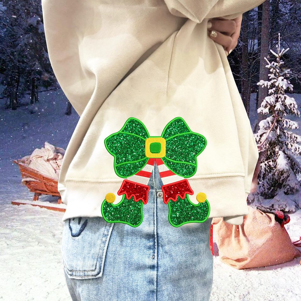 Christmas ELF Side Bow Sweatshirts