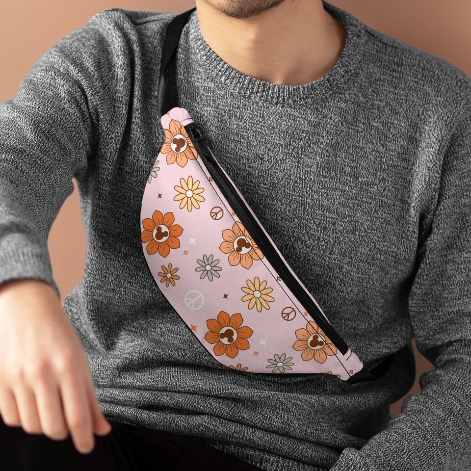 Subtle Disney Fanny Pack, Disneyland Flower Cute Mickey Ears