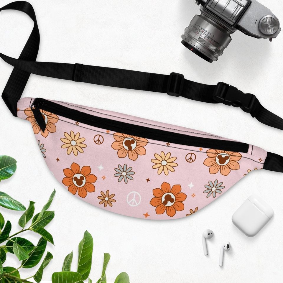 Subtle Disney Fanny Pack, Disneyland Flower Cute Mickey Ears