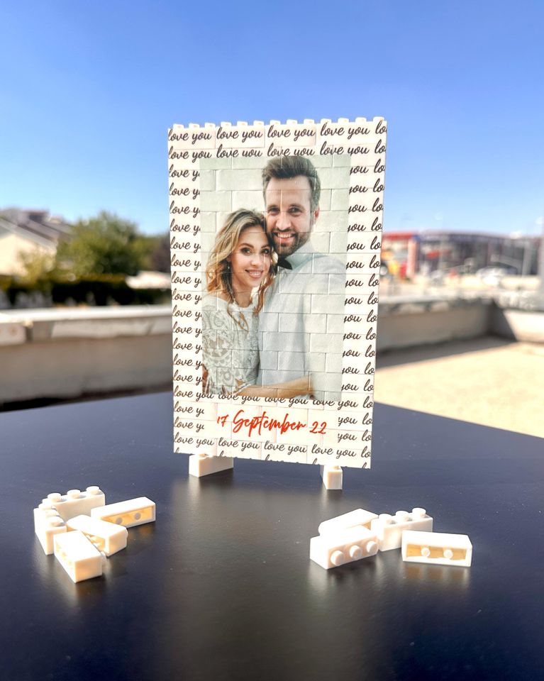 Custom Photo Puzzle Blocks For Couples: Heart-Shaped Couple Gift  | Anniversary Gift | Personalized Christmas Gift For Couples