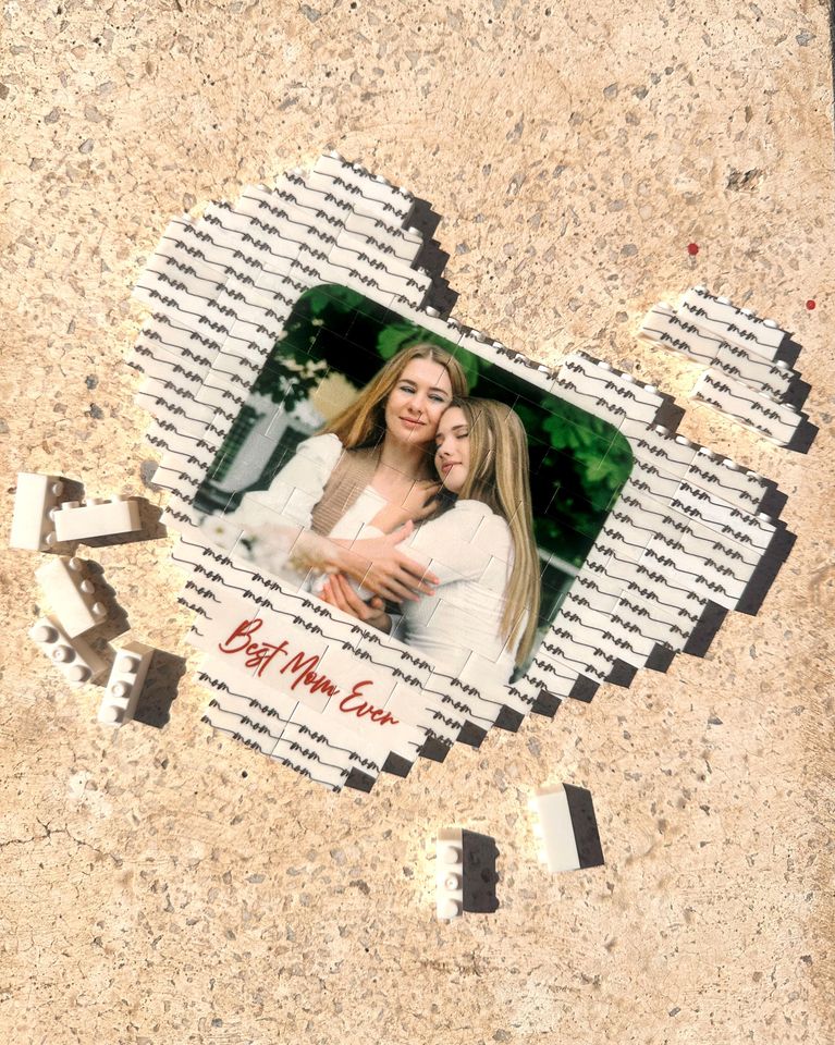 Custom Interlocking Blocks Puzzle For Mom: Photo Gift for Mother, Personalized Christmas Gift