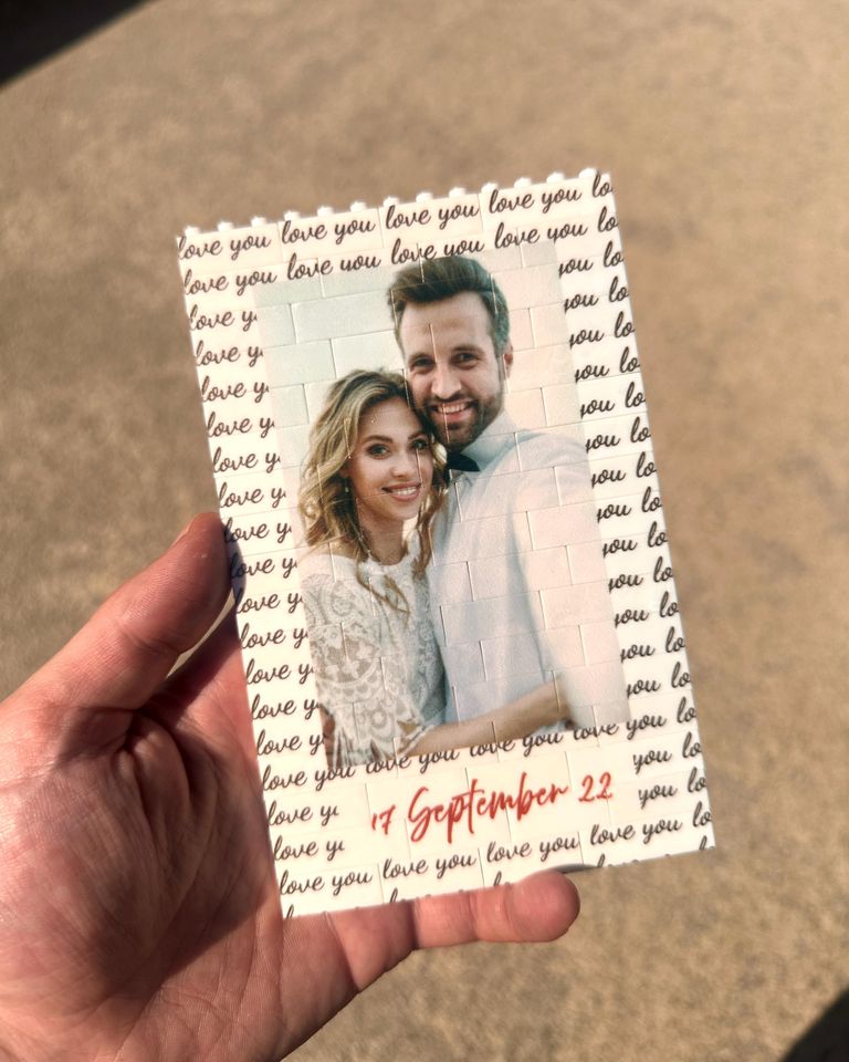 Custom Photo Puzzle Blocks For Couples: Heart-Shaped Couple Gift  | Anniversary Gift | Personalized Christmas Gift For Couples