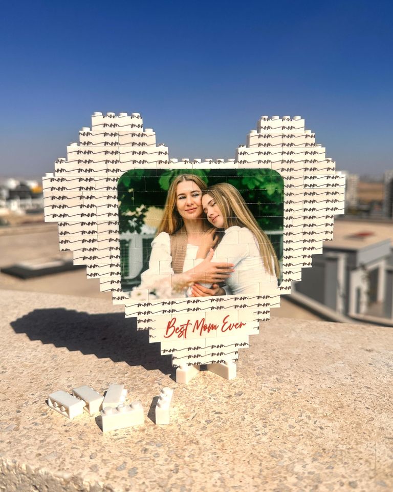 Custom Interlocking Blocks Puzzle For Mom: Photo Gift for Mother, Personalized Christmas Gift