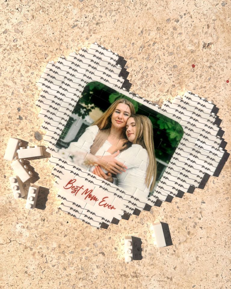 Custom Interlocking Blocks Puzzle For Mom: Photo Gift for Mother, Personalized Christmas Gift