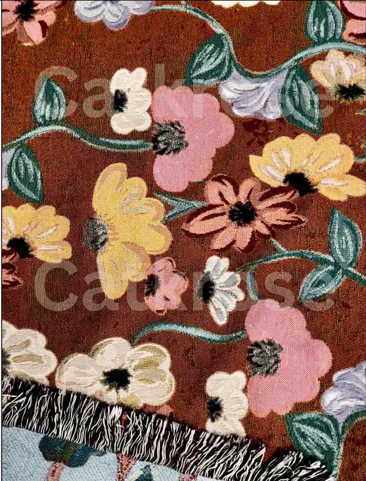 Piano Floral Woven Blanket