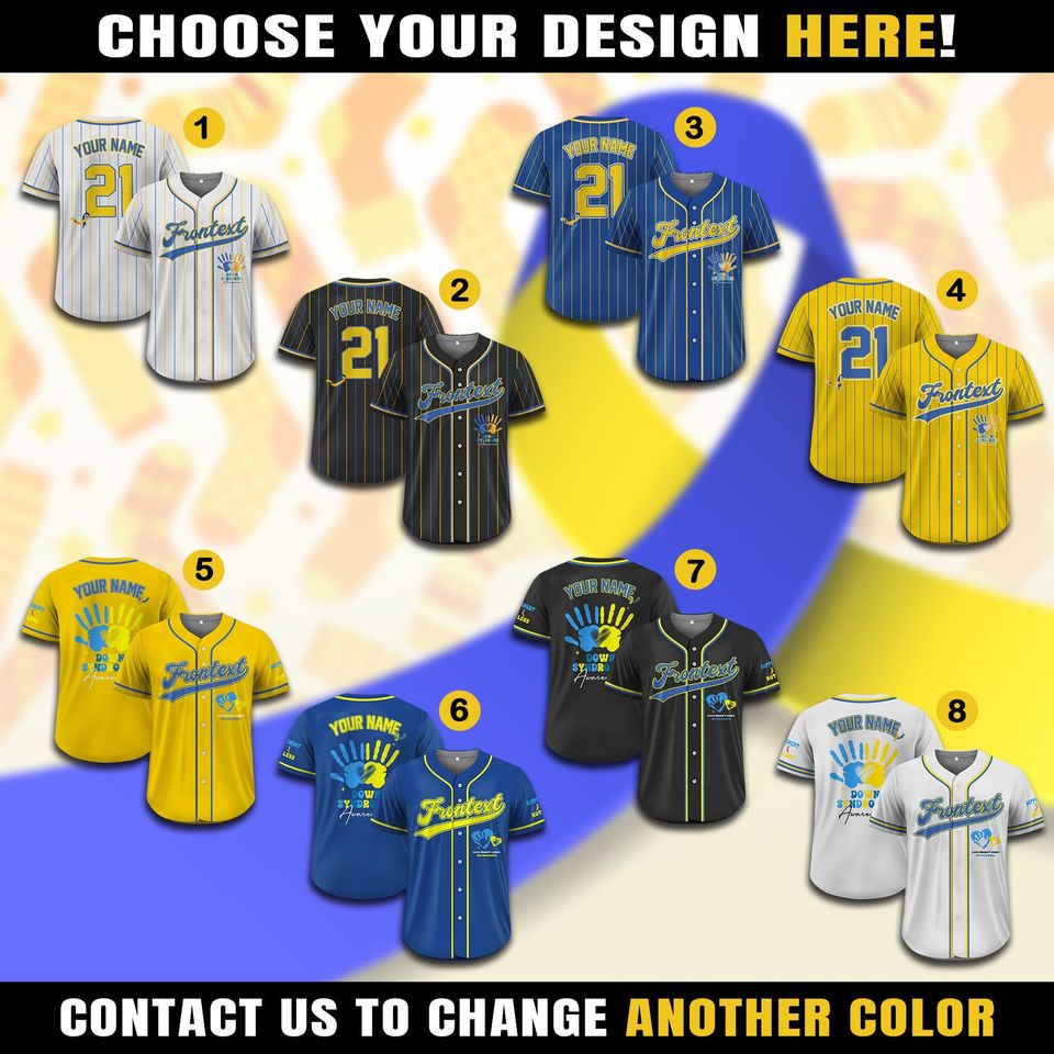 Custom Down Syndrome Awareness Baseball Jersey with Personalized Name