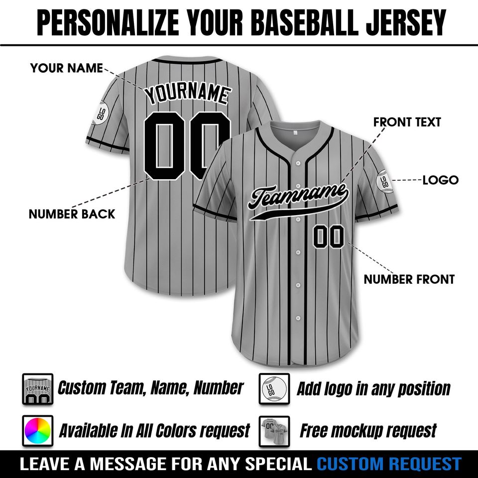Custom Baseball Jersey with Team Name & Number – Game Day Outfit for All Ages