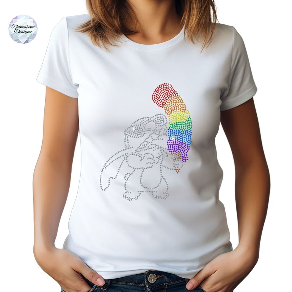 Rhinestone PRIDE LGBT Stitch T Shirt