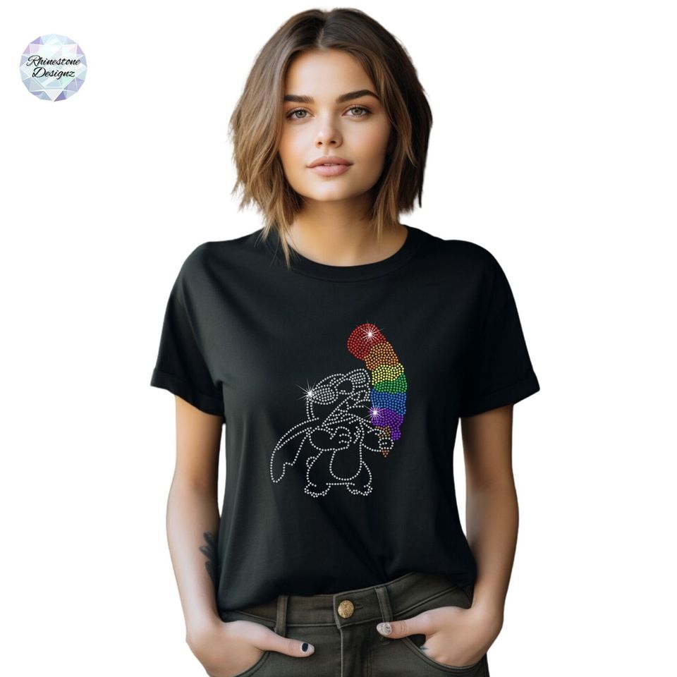 Rhinestone PRIDE LGBT Stitch T Shirt