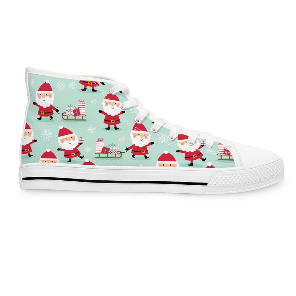 Santa and Sled Women's High Top Sneakers