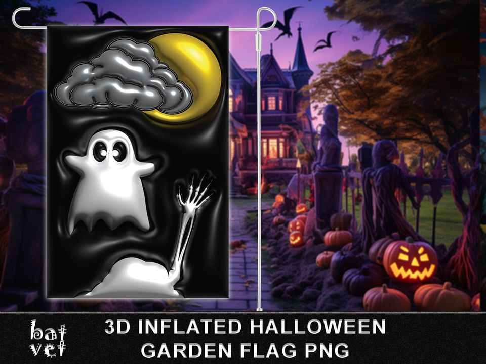 3D Inflated Halloween Garden Flag  | Halloween Puffy
