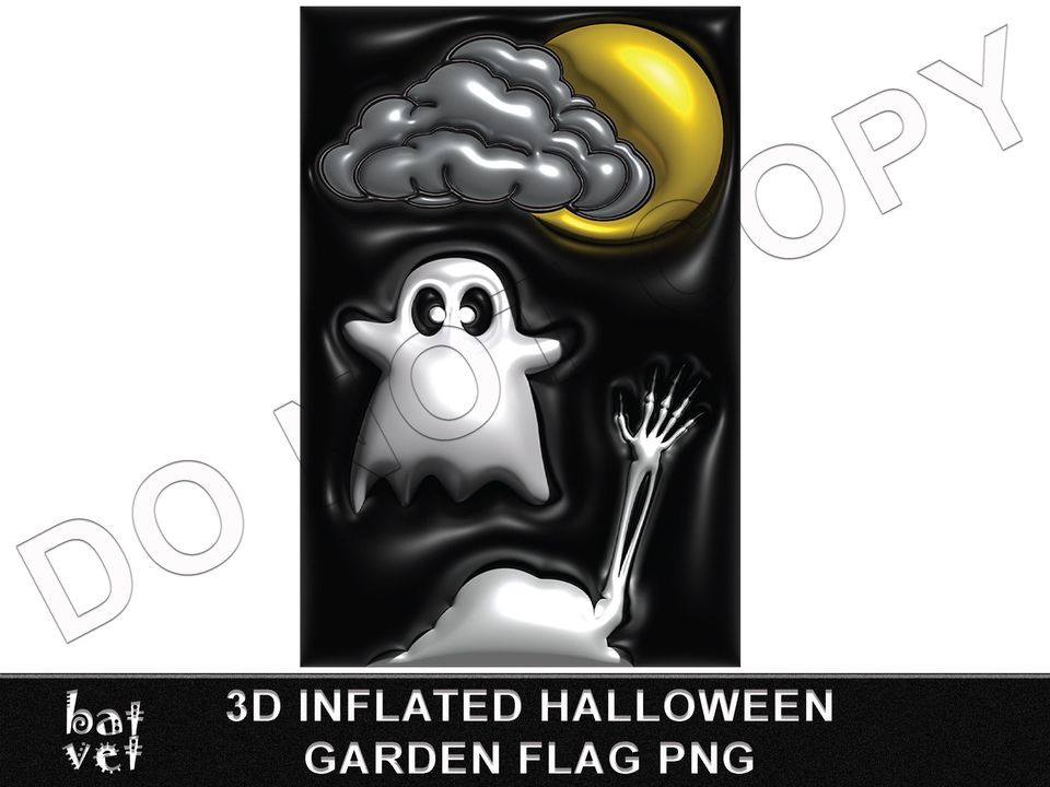 3D Inflated Halloween Garden Flag  | Halloween Puffy