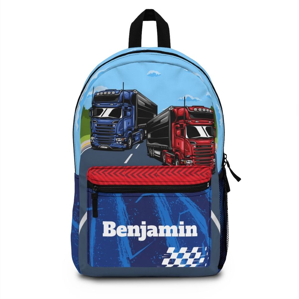 Semi truck backpack, Trucker Back pack for kids, Backpack boys, Monogram school backpack kid