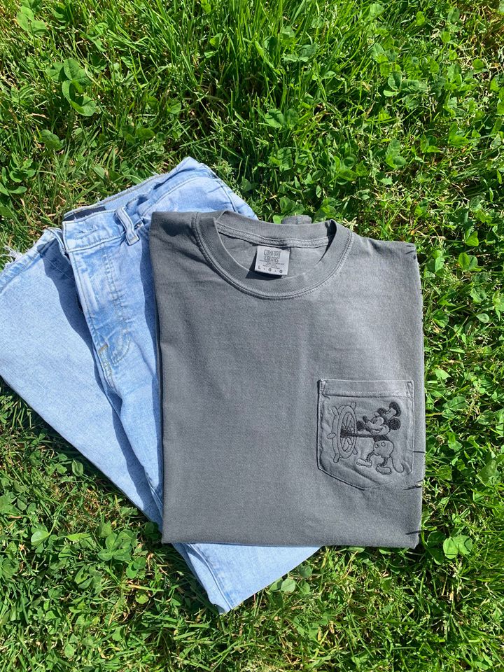 Vintage Embroidered Mickey Pocket Tee