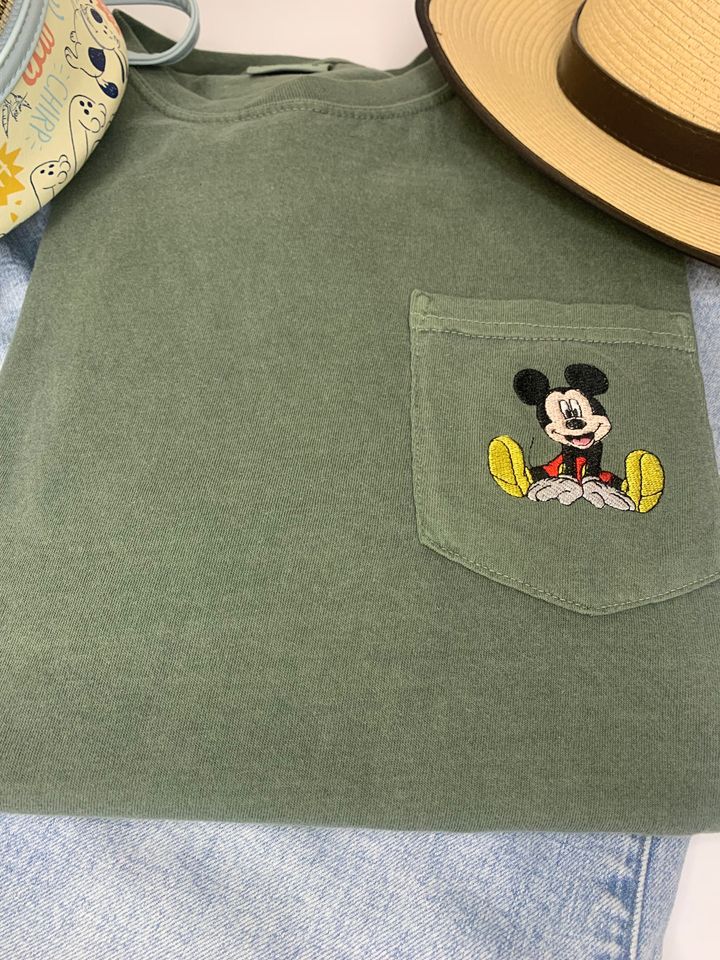 Vintage Mickey Embroidered Pocket Tee