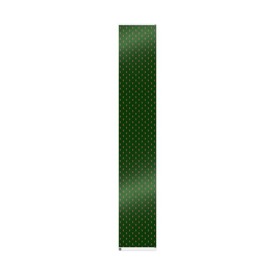 B.E. Inspired Christmas Wrapping Paper: Green Holiday Santa Icon Gift Wrap